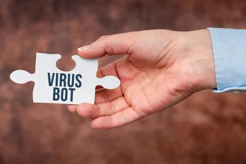 Text sign showing Virus Bot. Conceptual photo malicious selfpropagating malware Stockfoto's