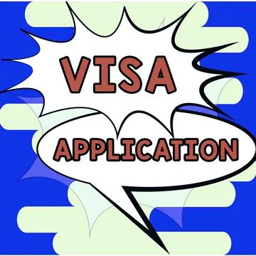 Text sign showing Visa Application. Business idea telling the story of your Stock Illustration