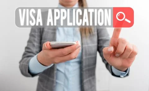 Text sign showing Visa Application. Conceptual photo an process of getting an Stock Photos