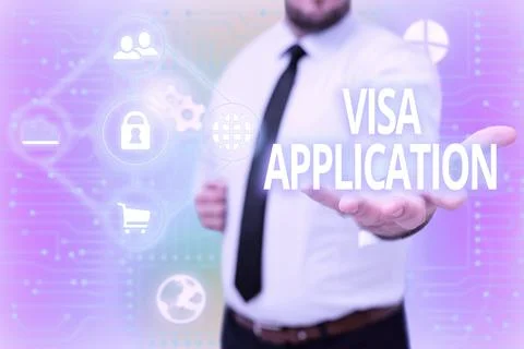 Text sign showing Visa Application. Business idea an process of getting an entry Stock Photos