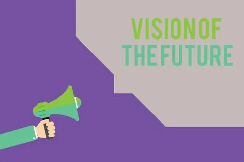 Text sign showing Vision Of The Future. Conceptual photo Seeing something Ahe Illustrazione stock