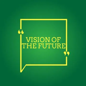 Text sign showing Vision Of The Future. Conceptual photo Seeing something Ahead Illustrazione stock