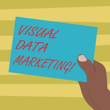 Text sign showing Visual Data Marketing. Conceptual photo Use images to convey Illustrazione stock
