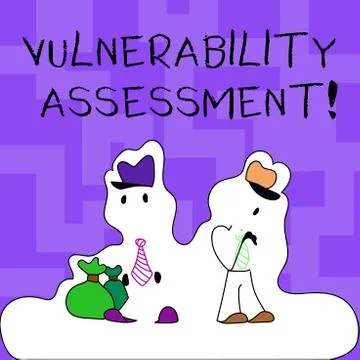 Text sign showing Vulnerability Assessment. Conceptual photo defining identif Stock Illustration