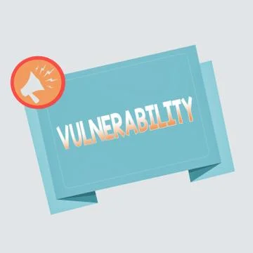 Text sign showing Vulnerability. Conceptual photo State of being exposed to the Illustrazione stock