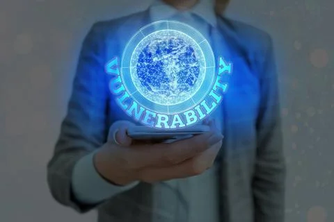 Text sign showing Vulnerability. Conceptual photo State of being exposed to the 库存照片