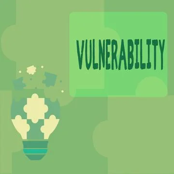 Text sign showing Vulnerability. Internet Concept State of being exposed to the Stock Illustration