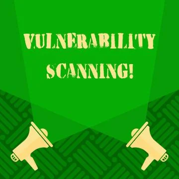 Text sign showing Vulnerability Scanning. Conceptual photo Check of the Stock Illustration