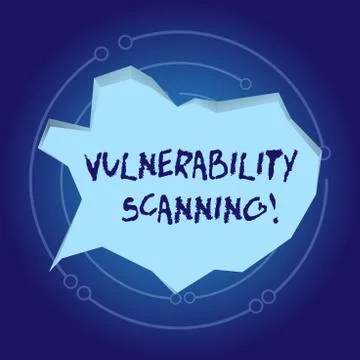 Text sign showing Vulnerability Scanning. Conceptual photo Check of the Stock Illustration