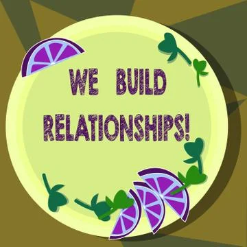 Text sign showing We Build Relationships. Conceptual photo develop mutual 스톡 일러스트