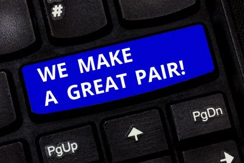 Text sign showing We Make A Great Pair. Conceptual photo Perfect couple or team Stock Photos