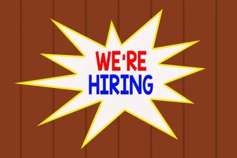 Text sign showing We Re Hiring. Conceptual photo process of reviewing 스톡 일러스트