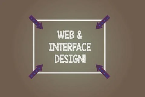 Text sign showing Web And Interface Design. Conceptual photo Website designers Ilustración de archivo