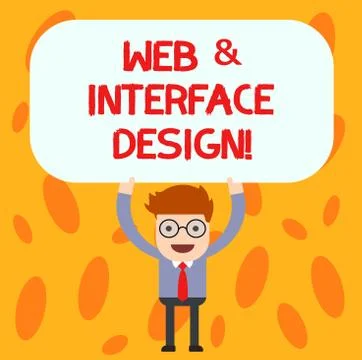 Text sign showing Web And Interface Design. Conceptual photo Website designers Ilustración de archivo