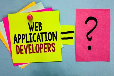 Text sign showing Web Application Developers. Conceptual photo Internet Stock Photos