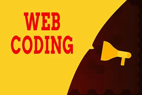 Text sign showing Web Coding. Conceptual photo work involved in developing a web Stock-Illustration