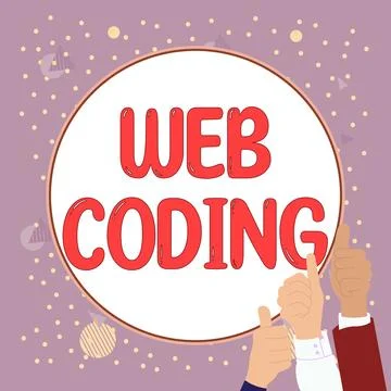 Text sign showing Web Coding. Concept meaning work involved in developing a web Stock-Illustration