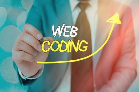 Text sign showing Web Coding. Conceptual photo a system of symbols and rules Photos