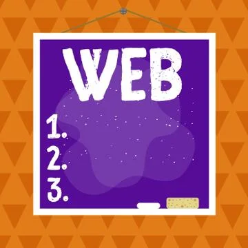 Text sign showing Web. Conceptual photo a system of Internet servers that Illustrazione stock