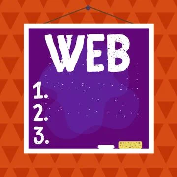 Text sign showing Web. Conceptual photo a system of Internet servers that Stock Illustration