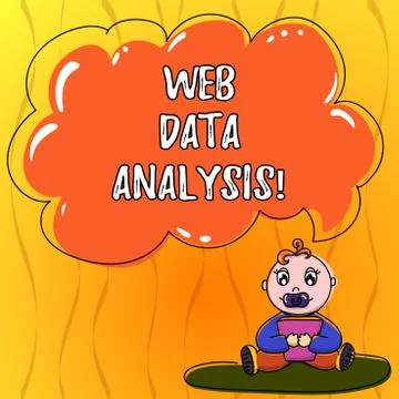 Text sign showing Web Data Analysis. Conceptual photo measurement collection Illustrazione stock