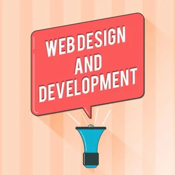 Text sign showing Web Design And Development. Conceptual photo skills in 스톡 일러스트