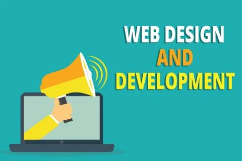 Text sign showing Web Design And Development. Conceptual photo skills in 스톡 일러스트