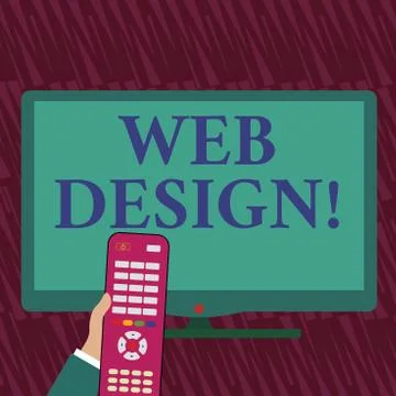 Text sign showing Web Design. Conceptual photo process of creating websites Illustrazione stock