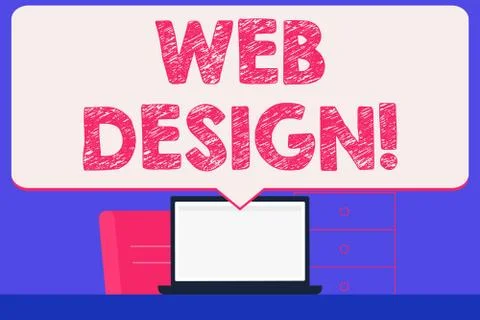 Text sign showing Web Design. Conceptual photo process of creating websites c イラスト素材