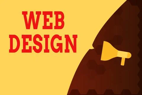 Text sign showing Web Design. Conceptual photo Website development Designing and 스톡 일러스트