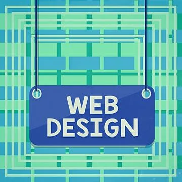 Text sign showing Web Design. Conceptual photo Website development Designing and 스톡 일러스트