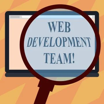 Text sign showing Web Development Team. Conceptual photo a team of developers Stock Illustration