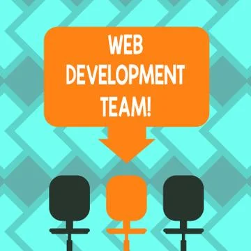 Text sign showing Web Development Team. Conceptual photo a team of developers Stock Illustration