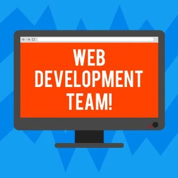 Text sign showing Web Development Team. Conceptual photo a team of developers Stock Illustration
