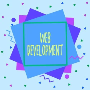 Text sign showing Web Development. Conceptual photo dealing with developing 스톡 일러스트