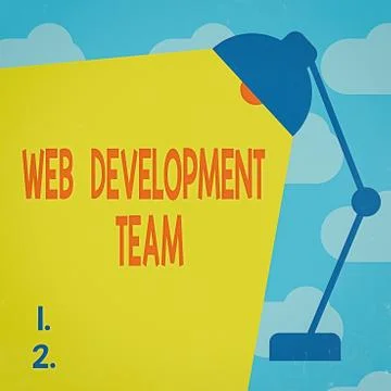 Text sign showing Web Development Team. Conceptual photo in control of all the Stock Illustration