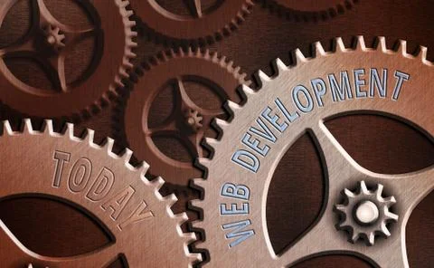 Text sign showing Web Development. Conceptual photo work involved in developing Illustrazione stock