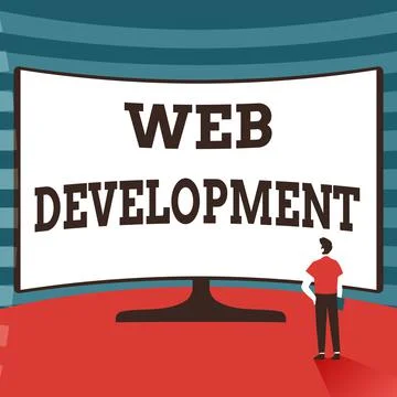 Text sign showing Web Development. Business overview dealing with developing 스톡 일러스트