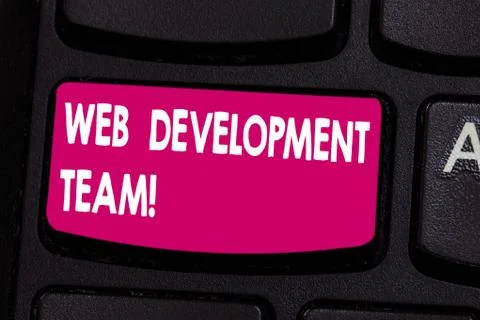 Text sign showing Web Development Team. Conceptual photo a team of developers 스톡 사진
