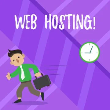 Text sign showing Web Hosting. Conceptual photo Server service that allows Illustrazione stock