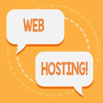 Text sign showing Web Hosting. Conceptual photo Server service that allows Stock-Illustration