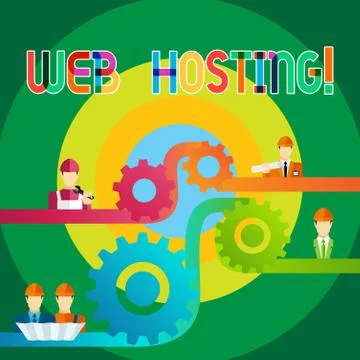 Text sign showing Web Hosting. Conceptual photo Server service that allows Illustrazione stock