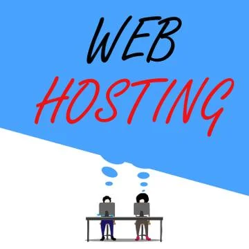 Text sign showing Web Hosting. Conceptual photo business of providing storage Stock Illustration