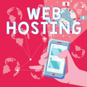 Text sign showing Web Hosting. Business concept The activity of providing Stock Illustration