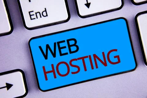 Text sign showing Web Hosting. Conceptual photos Server service that allows s Foto stock