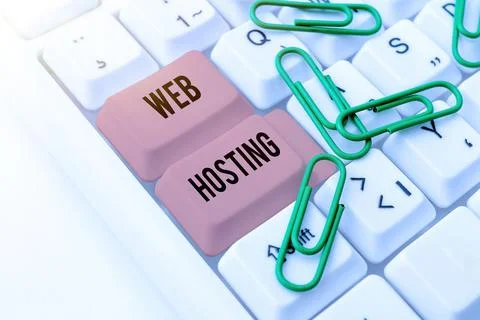 Text sign showing Web Hosting. Internet Concept business allowing access to a Stock Photos