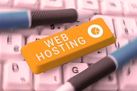 Text sign showing Web Hosting. Business concept The activity of providing Stock Photos
