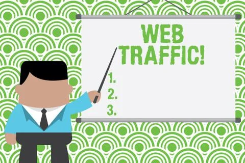 Text sign showing Web Traffic. Conceptual photo amount of data sent and received Stockillustratie
