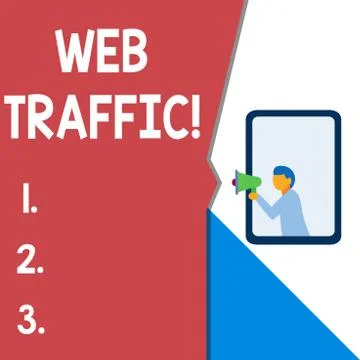 Text sign showing Web Traffic. Conceptual photo amount of data sent and received イラスト素材