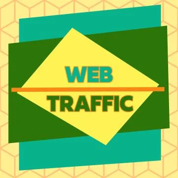 Text sign showing Web Traffic. Conceptual photo the amount of data sent and Stockillustratie